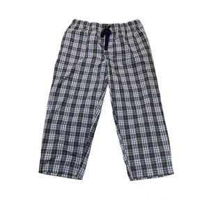 CHAPS Size 2XL Pajama Pants Blue Checkered Drawstring Elastic